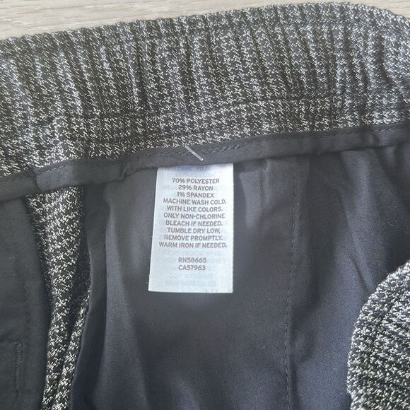 Open Edit Nordstrom Cropped Pull On Pants Black Houndstooth L NWT - Picture 8 of 8